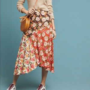 Farm Rio Patchwork Floral Skirt, NWOT, Size L